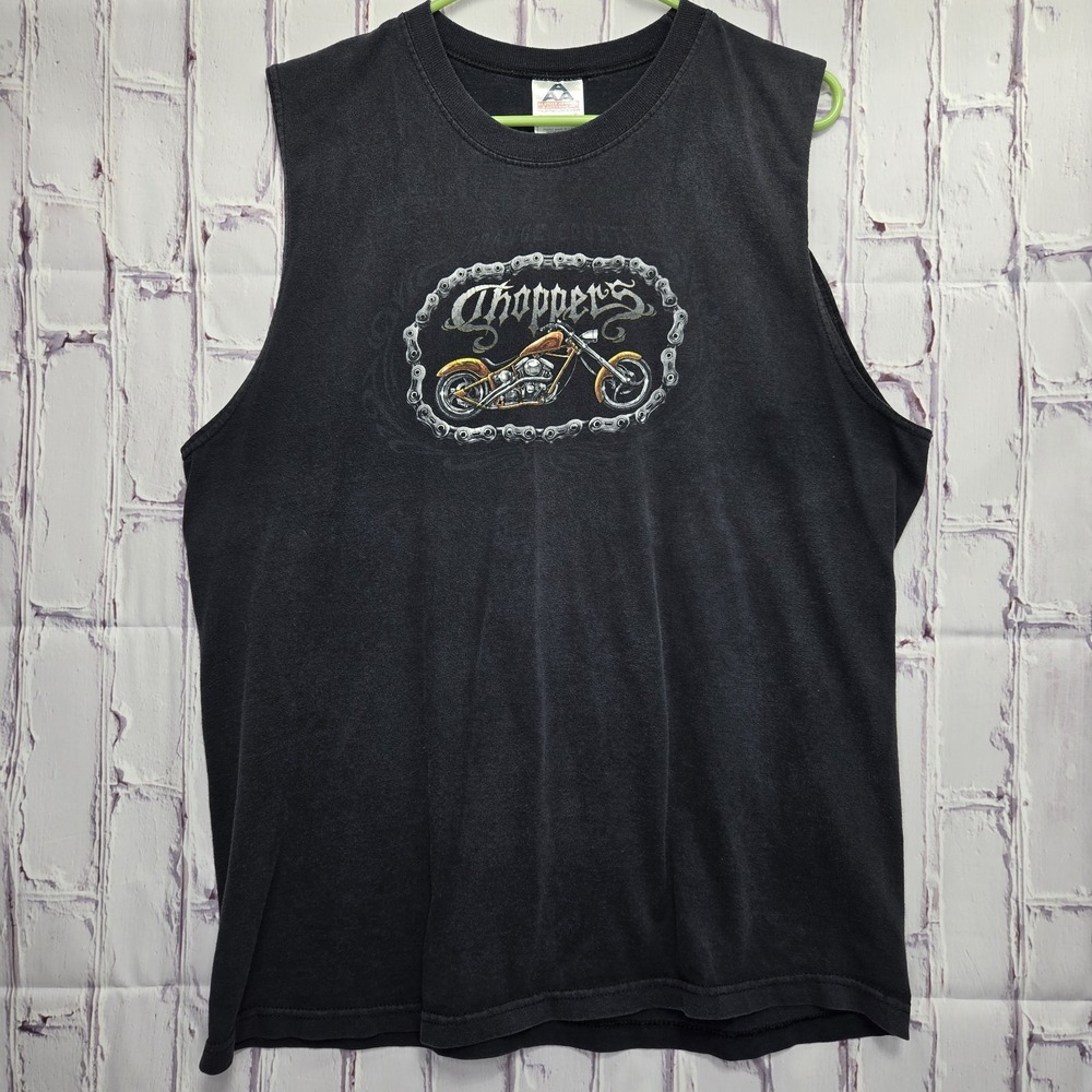 Vintage Y2K Orange County Choppers Mens Sz XL Sleeveless Ghost Flames Motorcycle